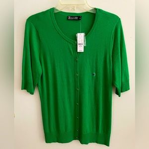 New York & Co Green Button Down Cardigan NWT